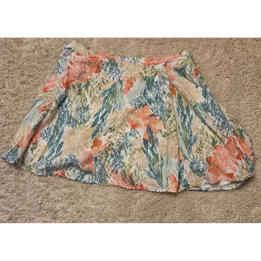 Old Navy Floral Mini Skirt Women's Size Medium Multicolor Side Pockets